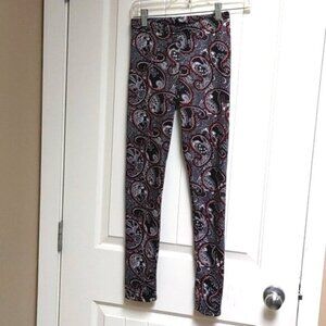 Just Cozy lined winter leggins Paisley pattern size XS/S